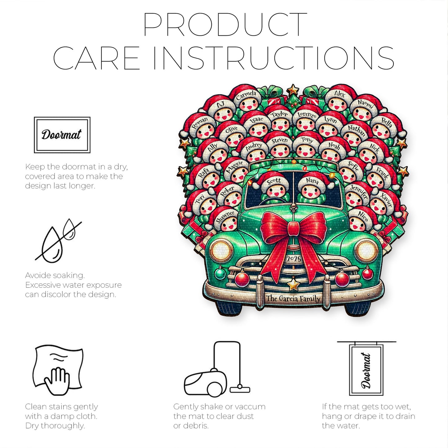 Holiday Greetings From Our Home, Classic Car With Snowmen