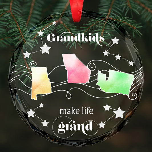 Grandkids Make Life Grand U.S. States Ornament