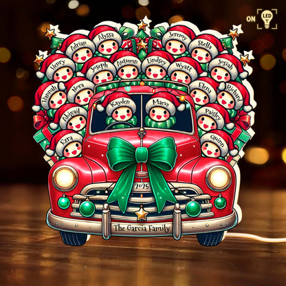 To The Garcia Family Snowman And Vintage Car Holiday Design