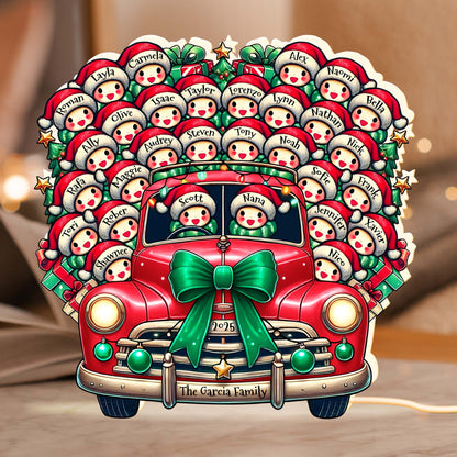 To The Garcia Family Snowman And Vintage Car Holiday Design