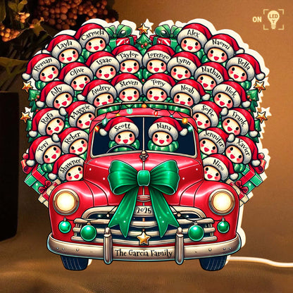 To The Garcia Family Snowman And Vintage Car Holiday Design
