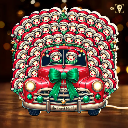 To The Garcia Family Snowman And Vintage Car Holiday Design