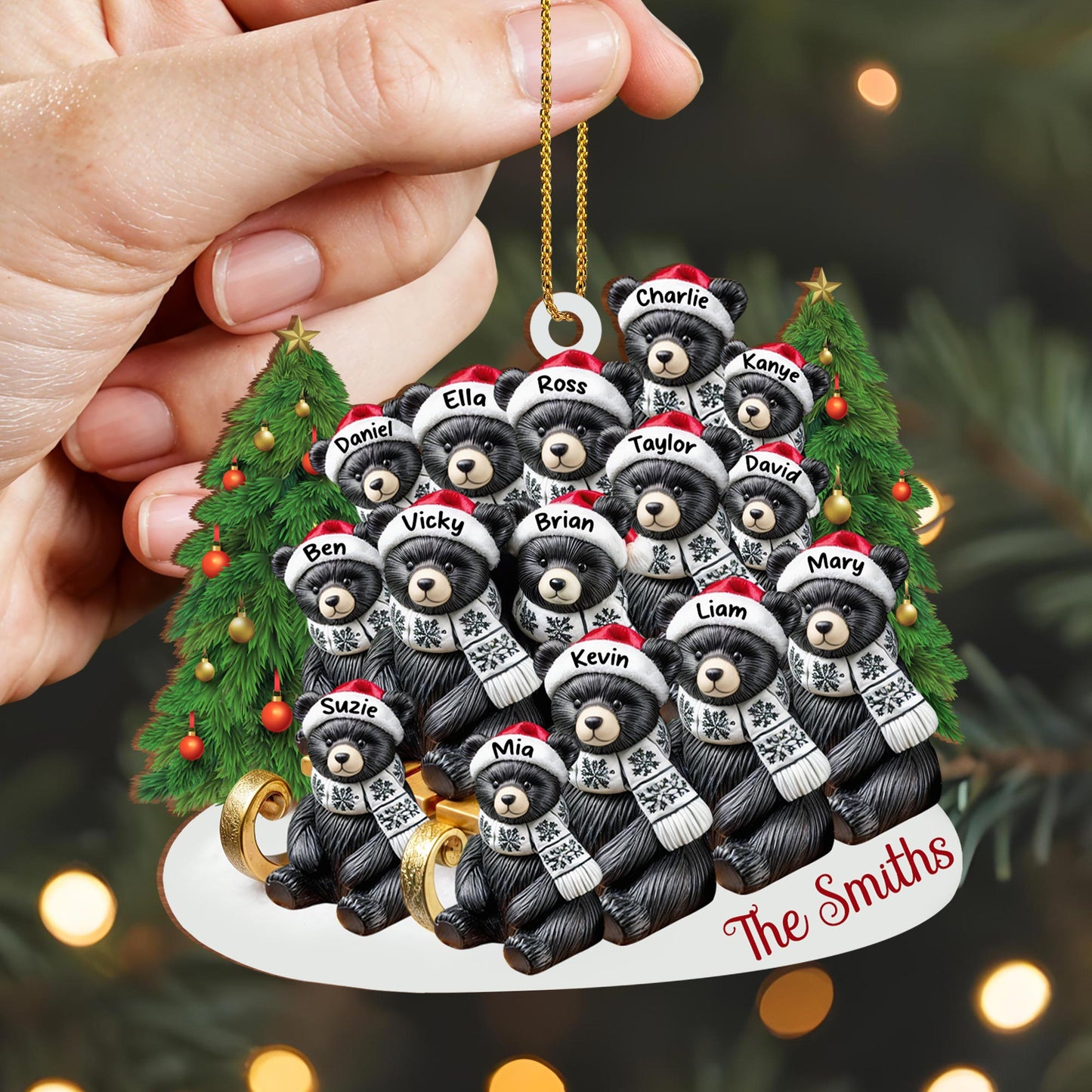 Holiday Cheer With Bears and Christmas Tree