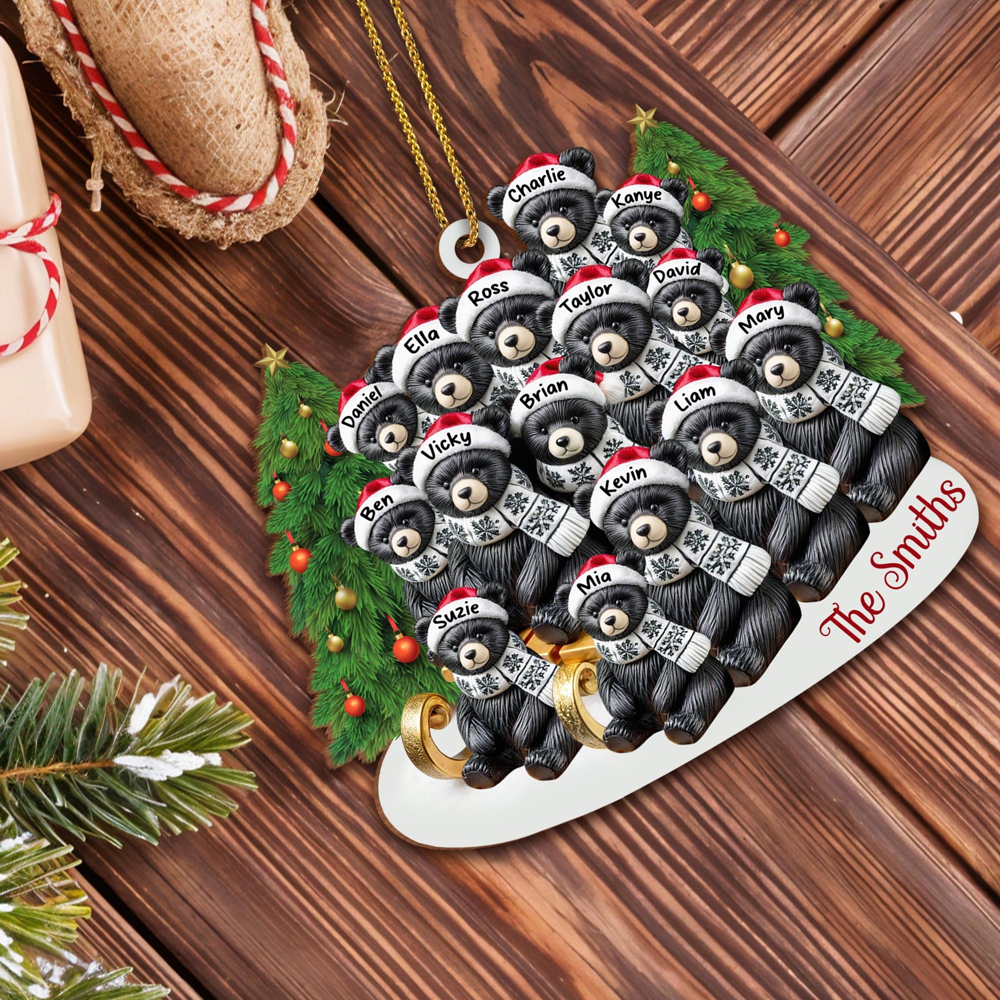 Holiday Cheer With Bears and Christmas Tree