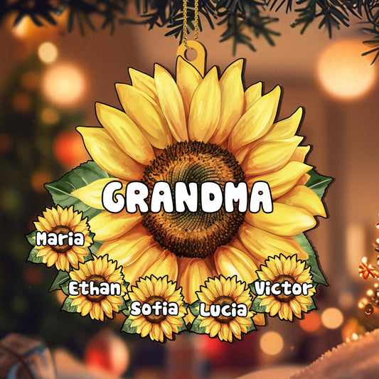 Personalized Sunflower Ornament For Grandma