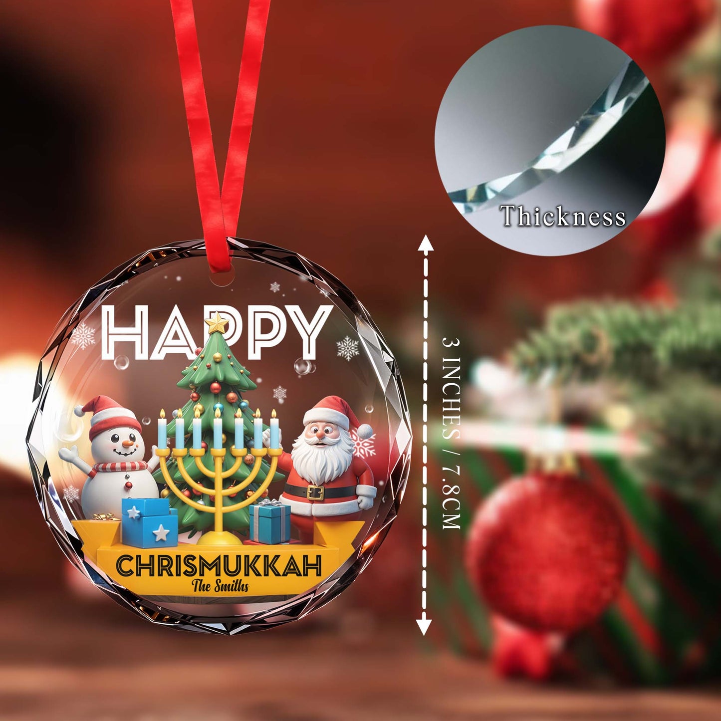 Happy Chrismukkah Snowman, Tree, Menorah and Santa Design