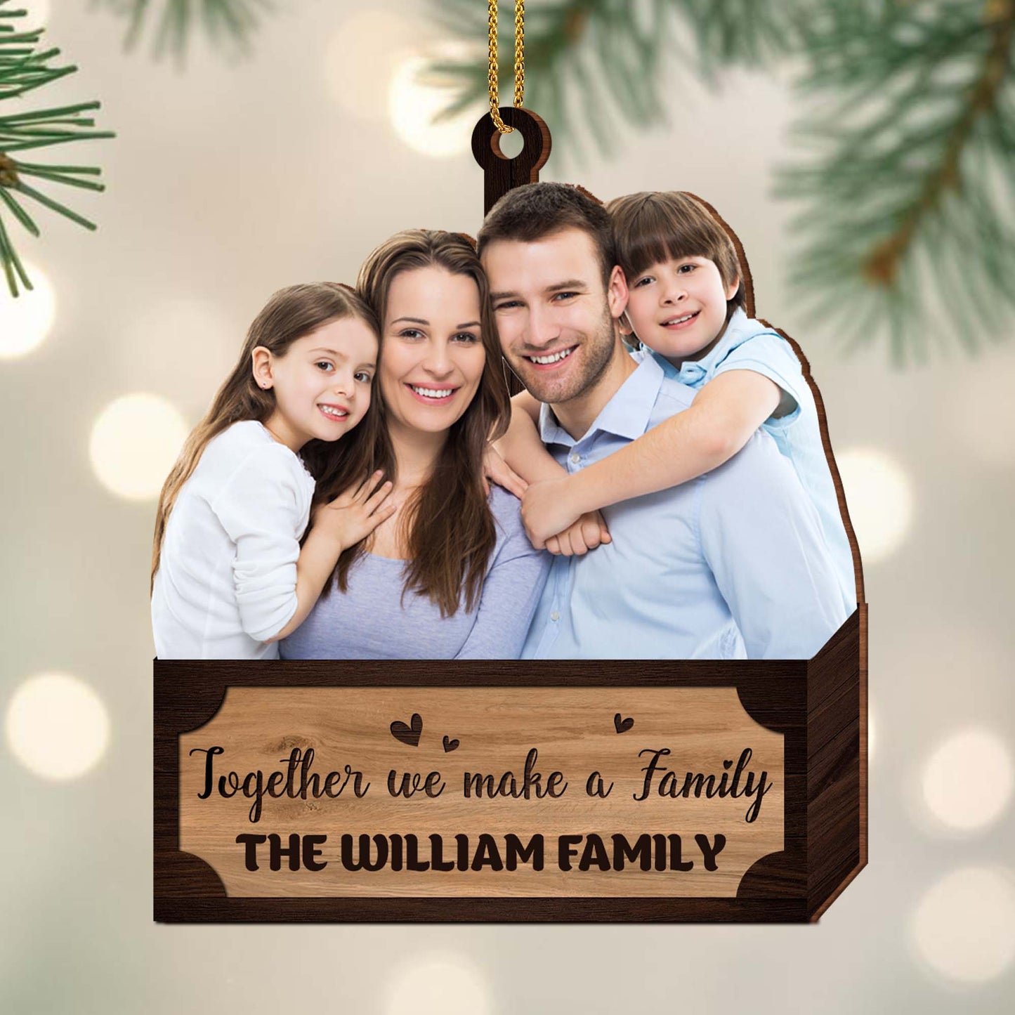Together We Make a Family Wood Ornament