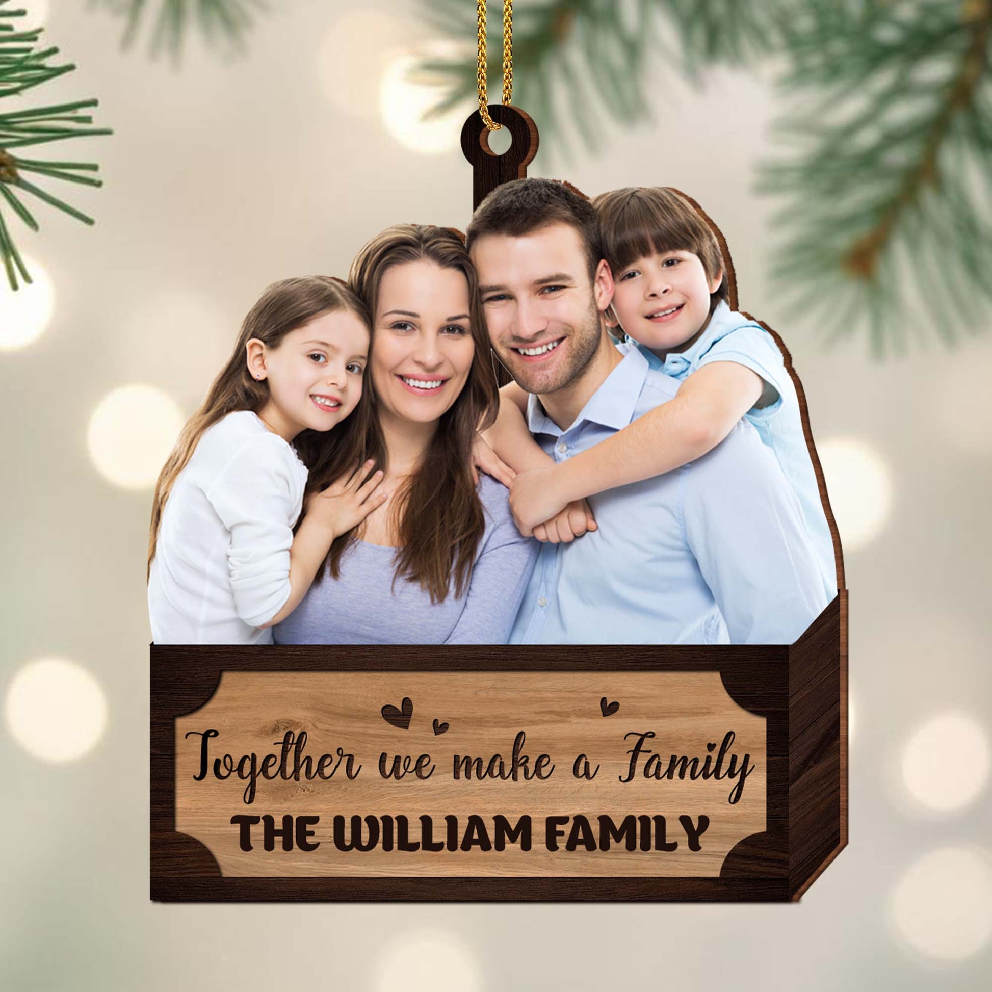 Together We Make a Family Wood Ornament