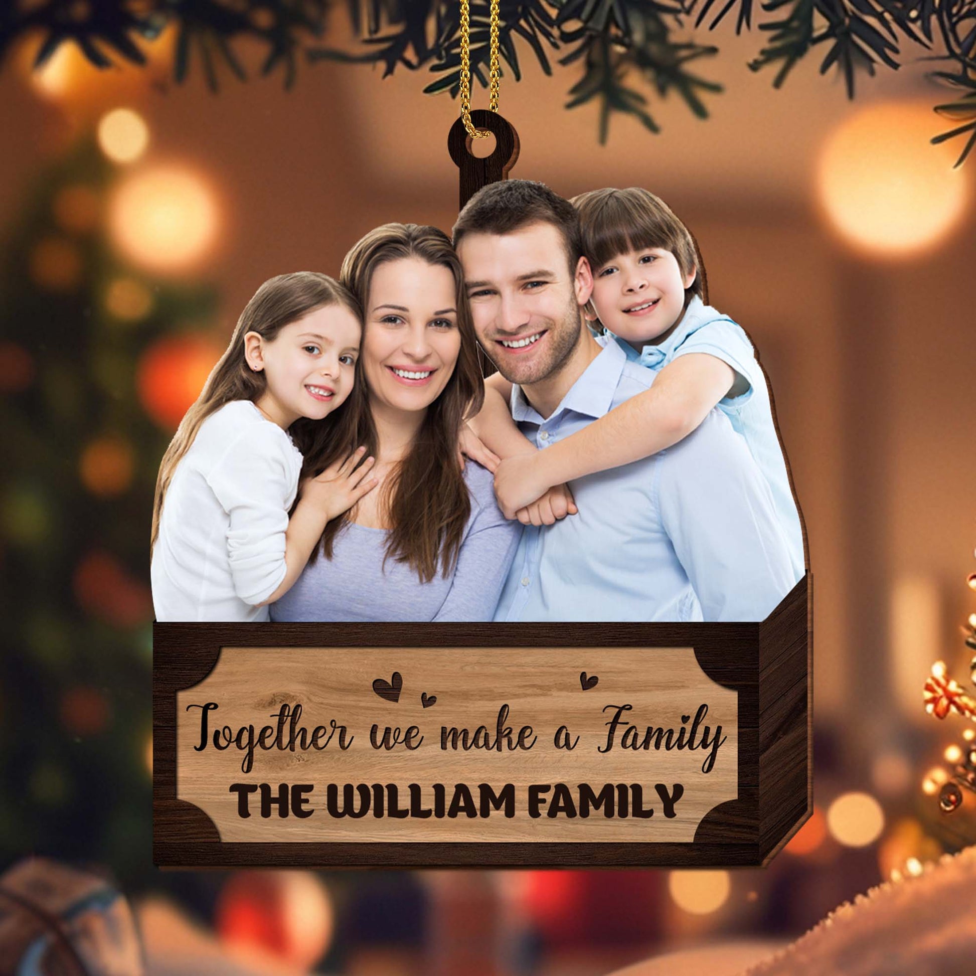 Together We Make a Family Wood Ornament