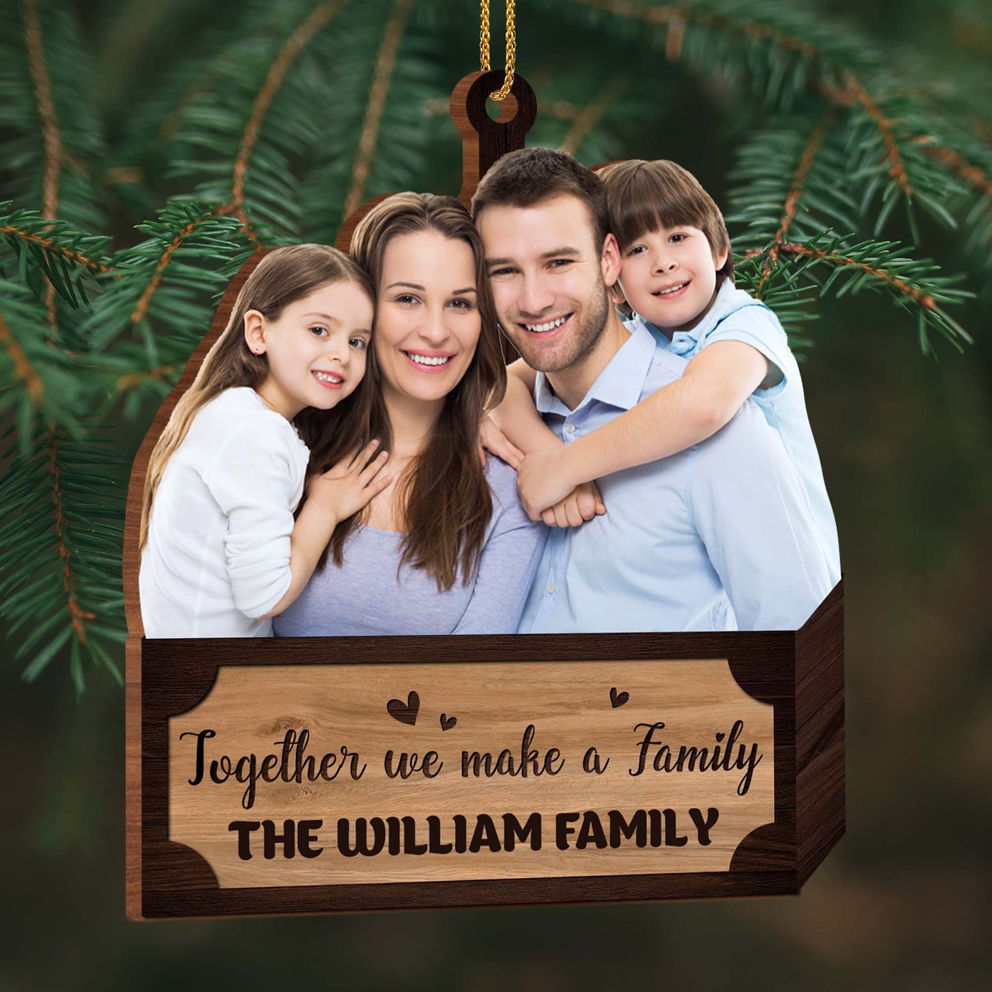 Together We Make a Family Wood Ornament