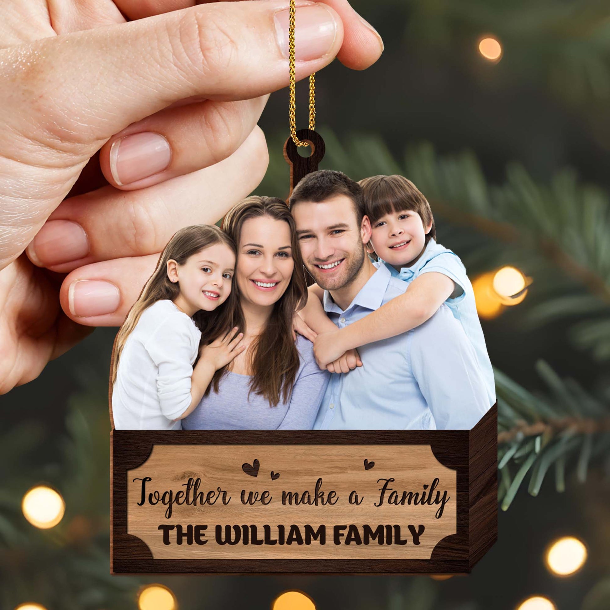 Together We Make a Family Wood Ornament
