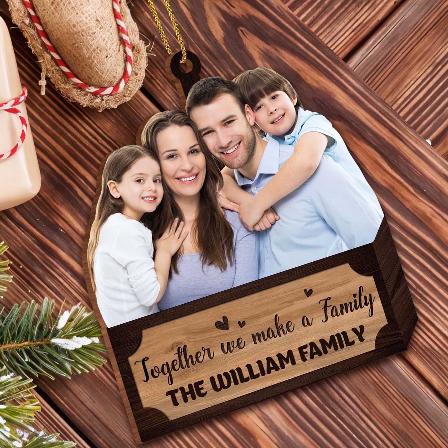Together We Make a Family Wood Ornament