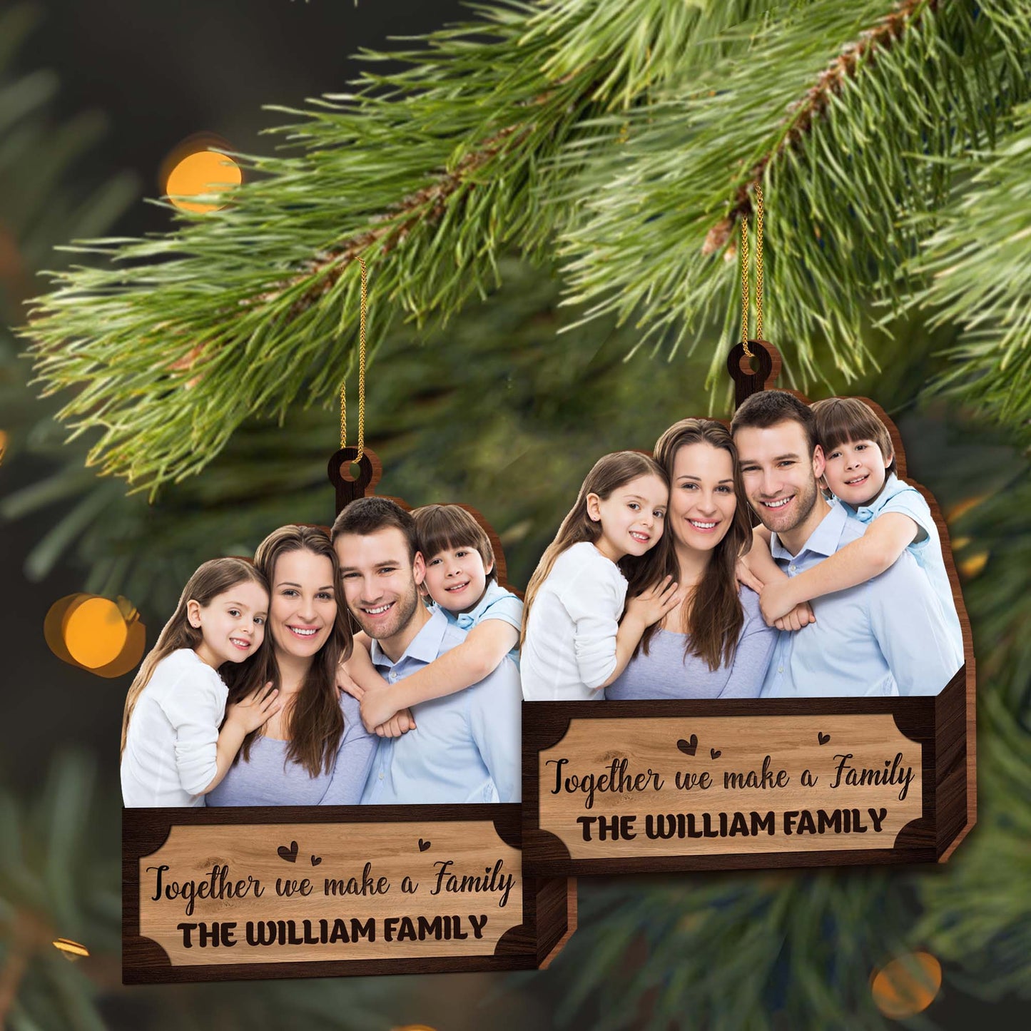 Together We Make a Family Wood Ornament