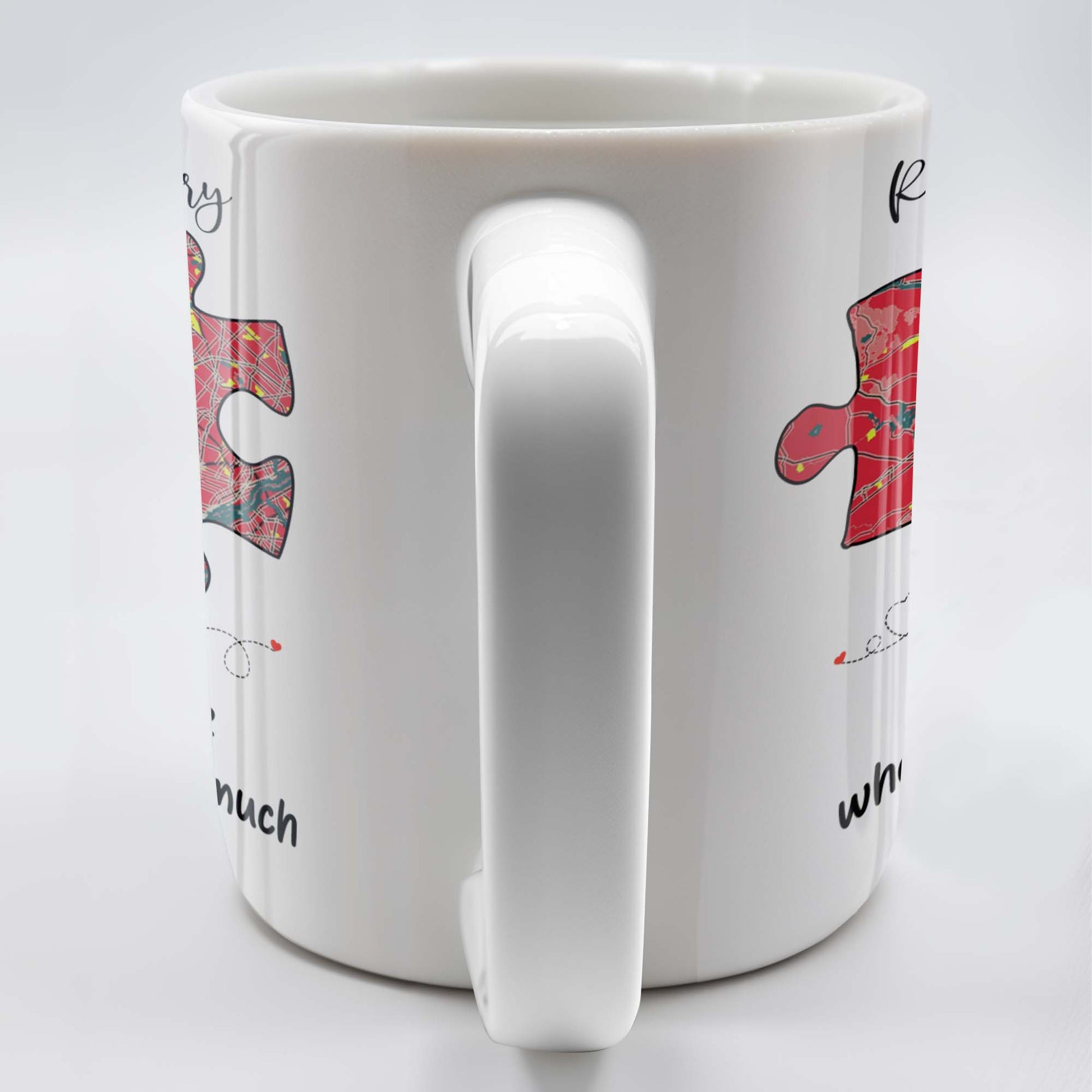 Distance Means So Little When You Mean So Much Puzzle Heart Mug