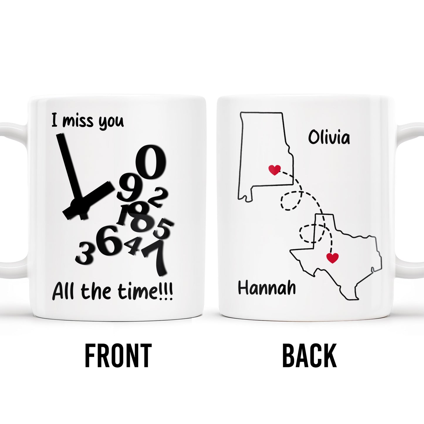 I Miss You All The Time Heart And Map Design