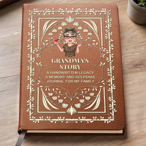 Grandma's Story Keepsake Family Journal With Floral Patterns