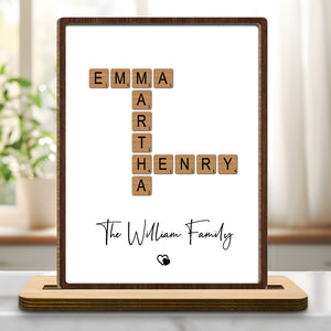 The William Family With Scrabble Tiles and Heart Design
