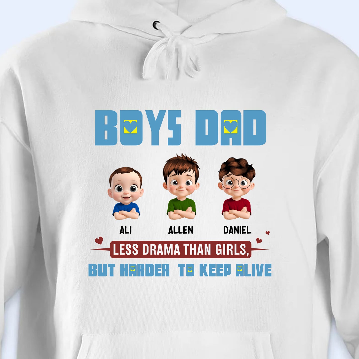 Less Drama Than Girls, But Harder To Keep Alive, Cartoon Boys And Text