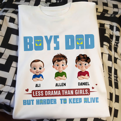 Less Drama Than Girls, But Harder To Keep Alive, Cartoon Boys And Text