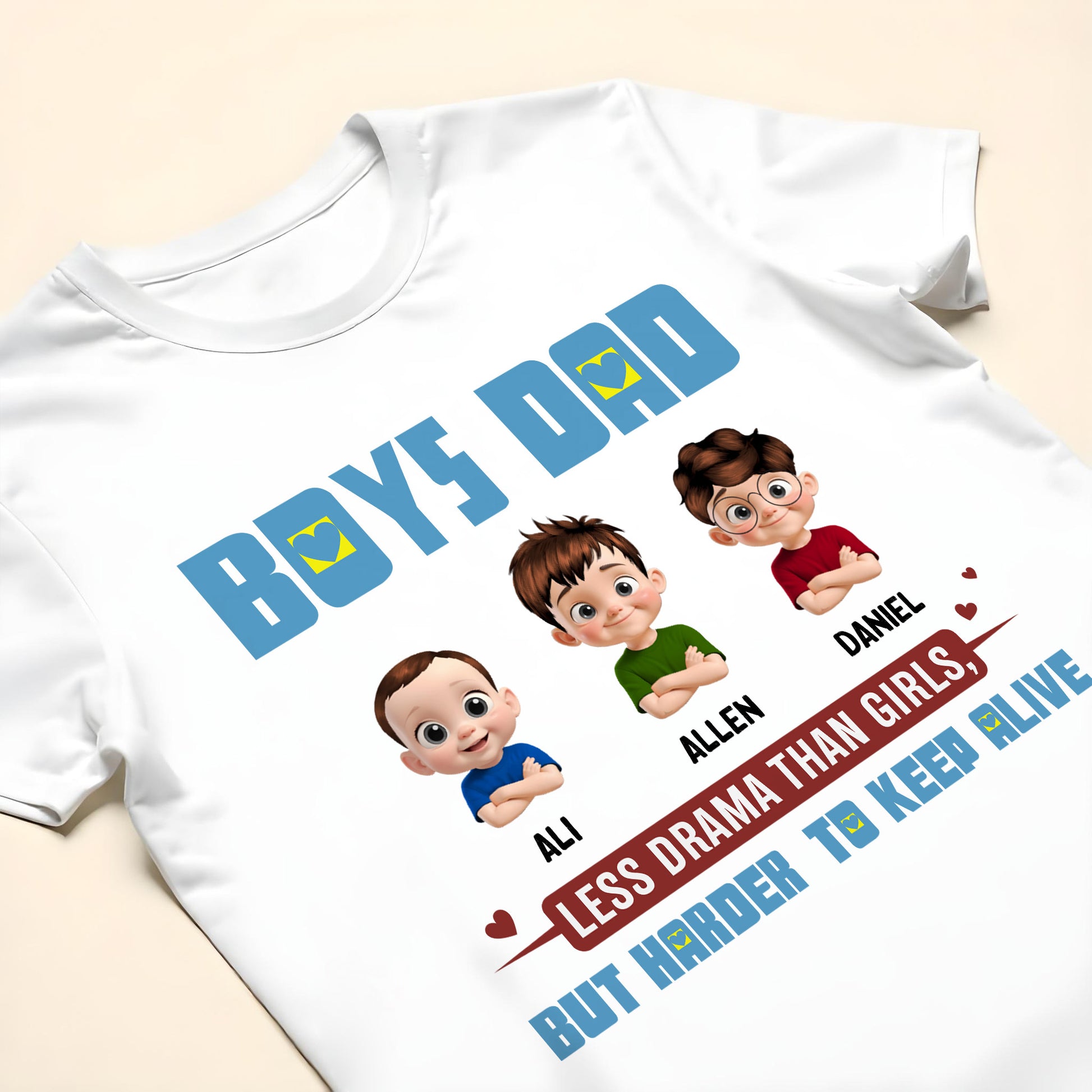 Less Drama Than Girls, But Harder To Keep Alive, Cartoon Boys And Text