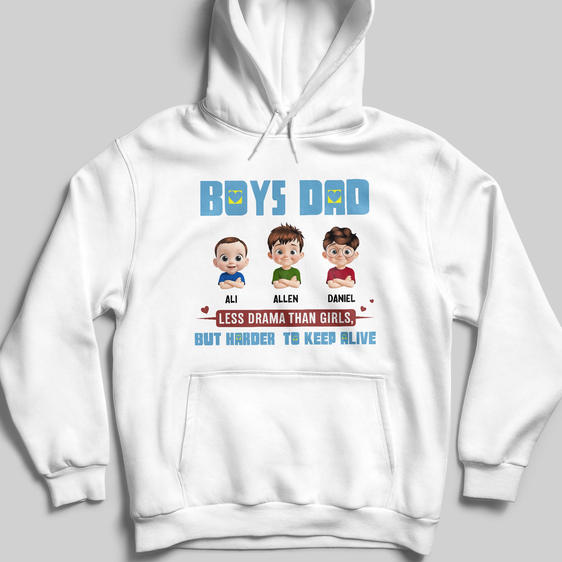 Less Drama Than Girls, But Harder To Keep Alive, Cartoon Boys And Text