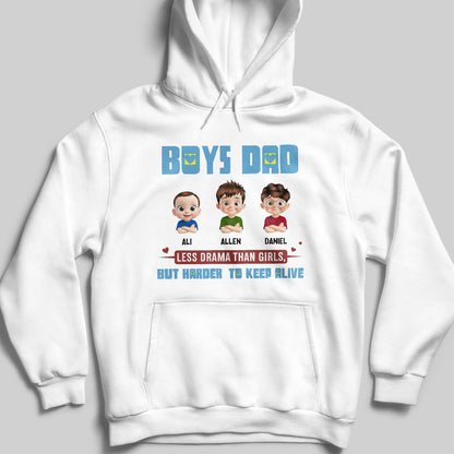 Less Drama Than Girls, But Harder To Keep Alive, Cartoon Boys And Text