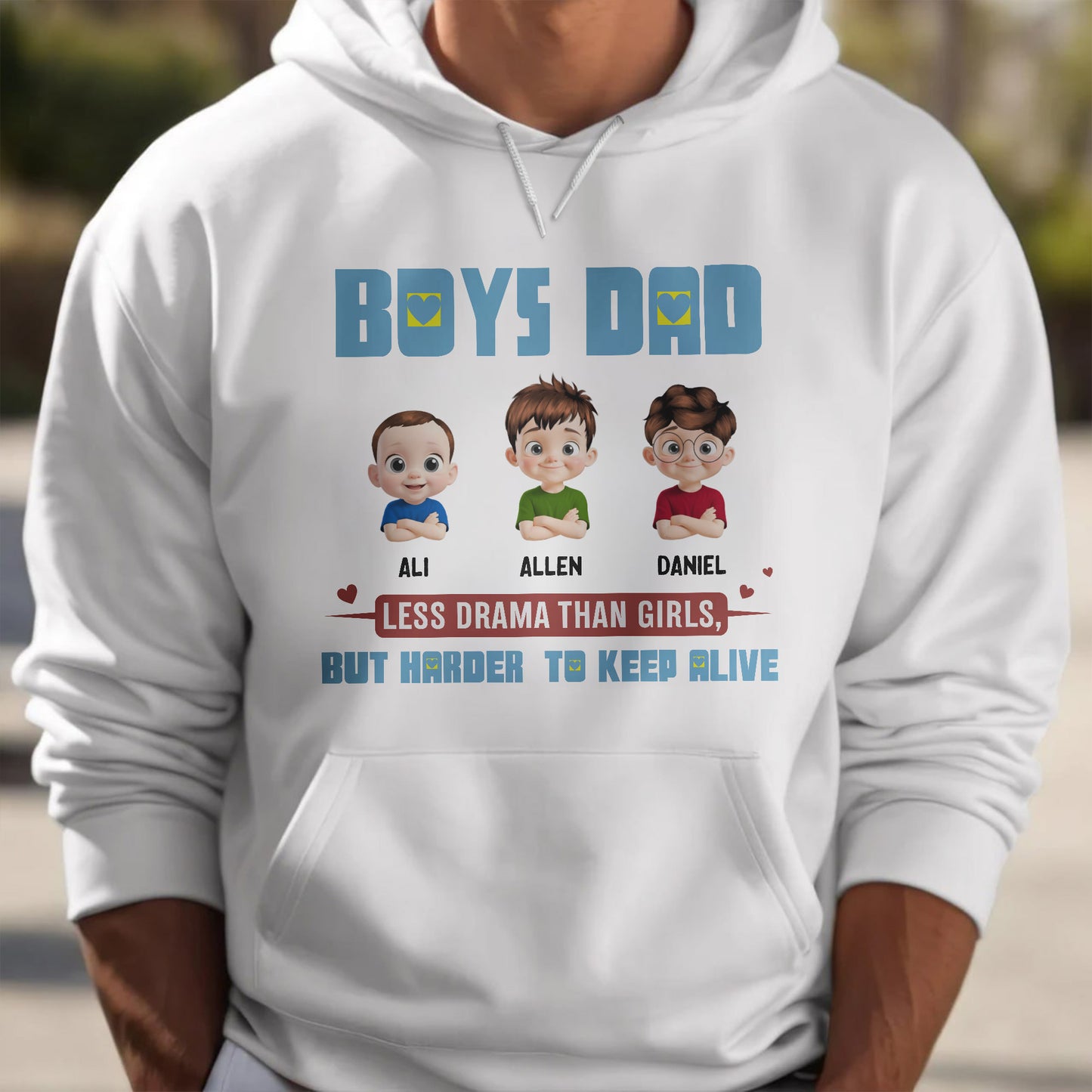 Less Drama Than Girls, But Harder To Keep Alive, Cartoon Boys And Text