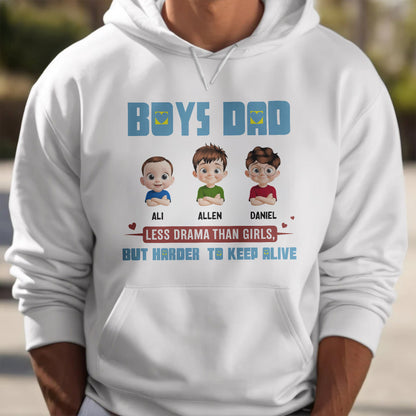 Less Drama Than Girls, But Harder To Keep Alive, Cartoon Boys And Text