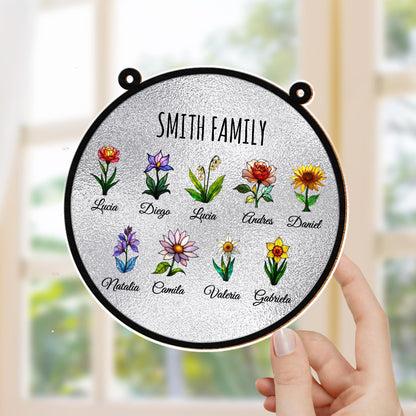 Celebrate Family Unity With Customizable Floral Suncatcher