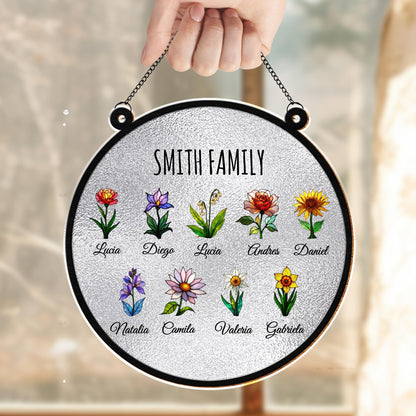 Celebrate Family Unity With Customizable Floral Suncatcher