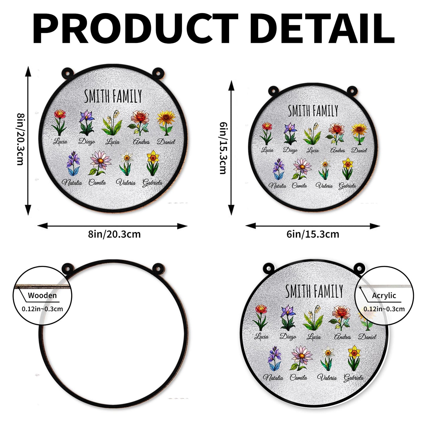 Celebrate Family Unity With Customizable Floral Suncatcher