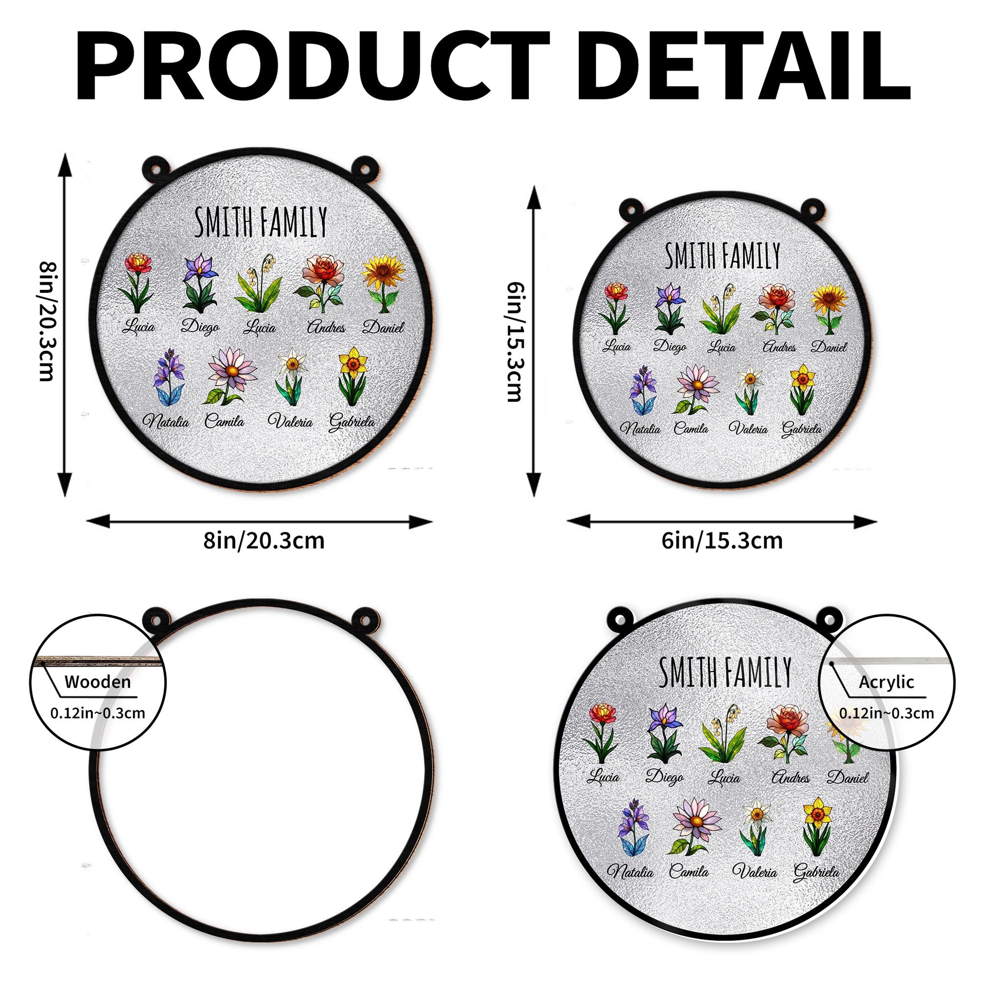 Celebrate Family Unity With Customizable Floral Suncatcher