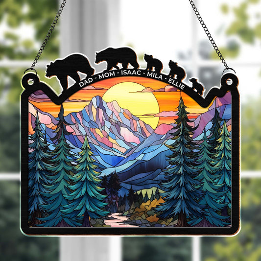 Embrace The Beauty Of Nature With This Vibrant Mountain And Forest Scene - Personalized Custom Suncatcher - FAM312_CSUN