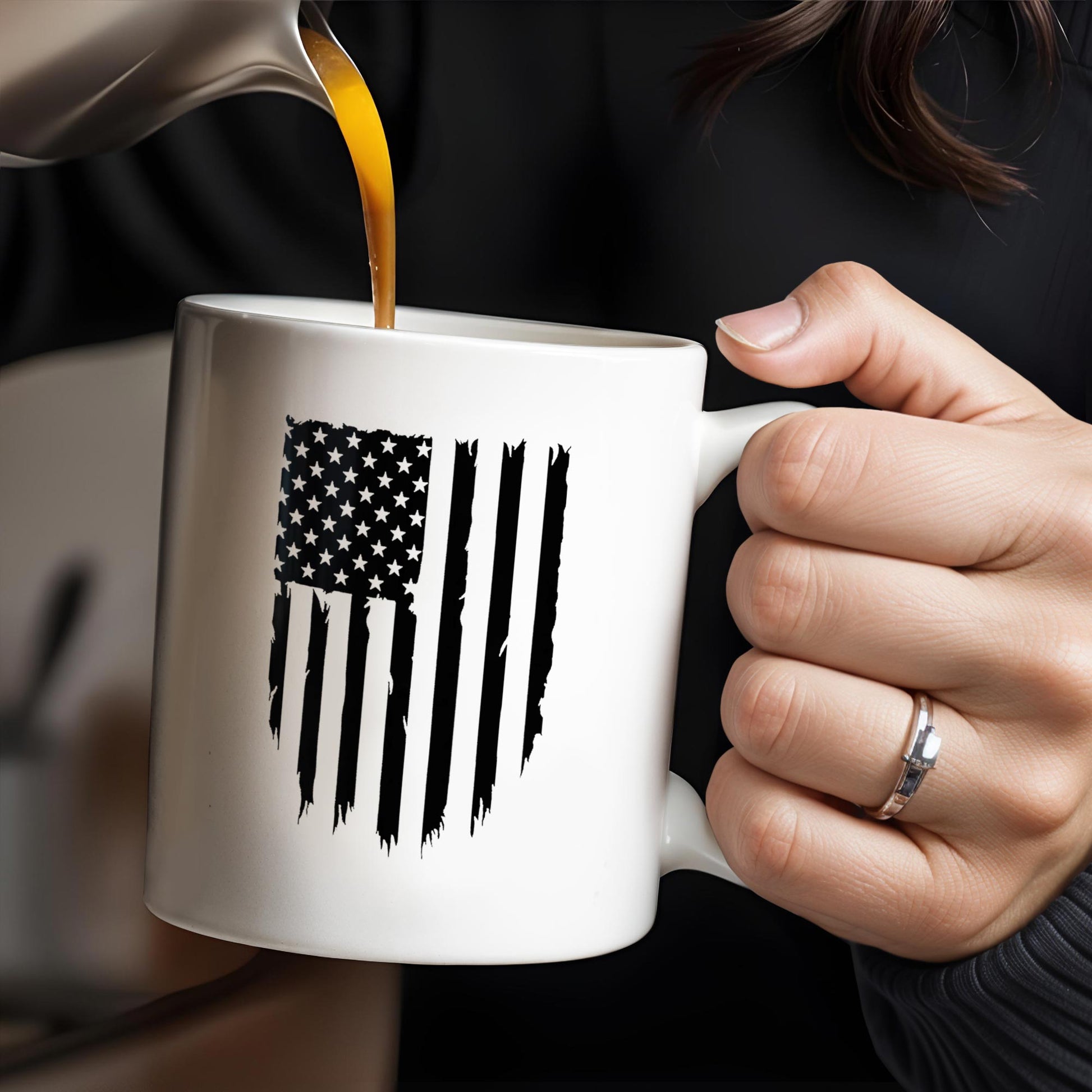 Old Lives Matter, Text and American Flag