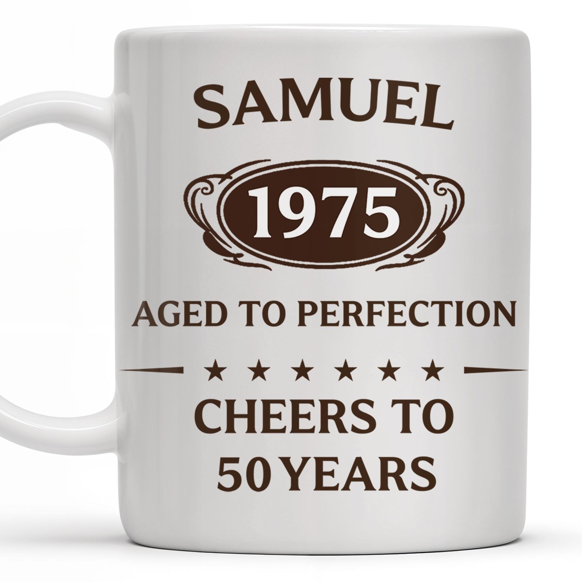 Aged To Perfection, Cheers To 50 Years, Stars and Text Banner
