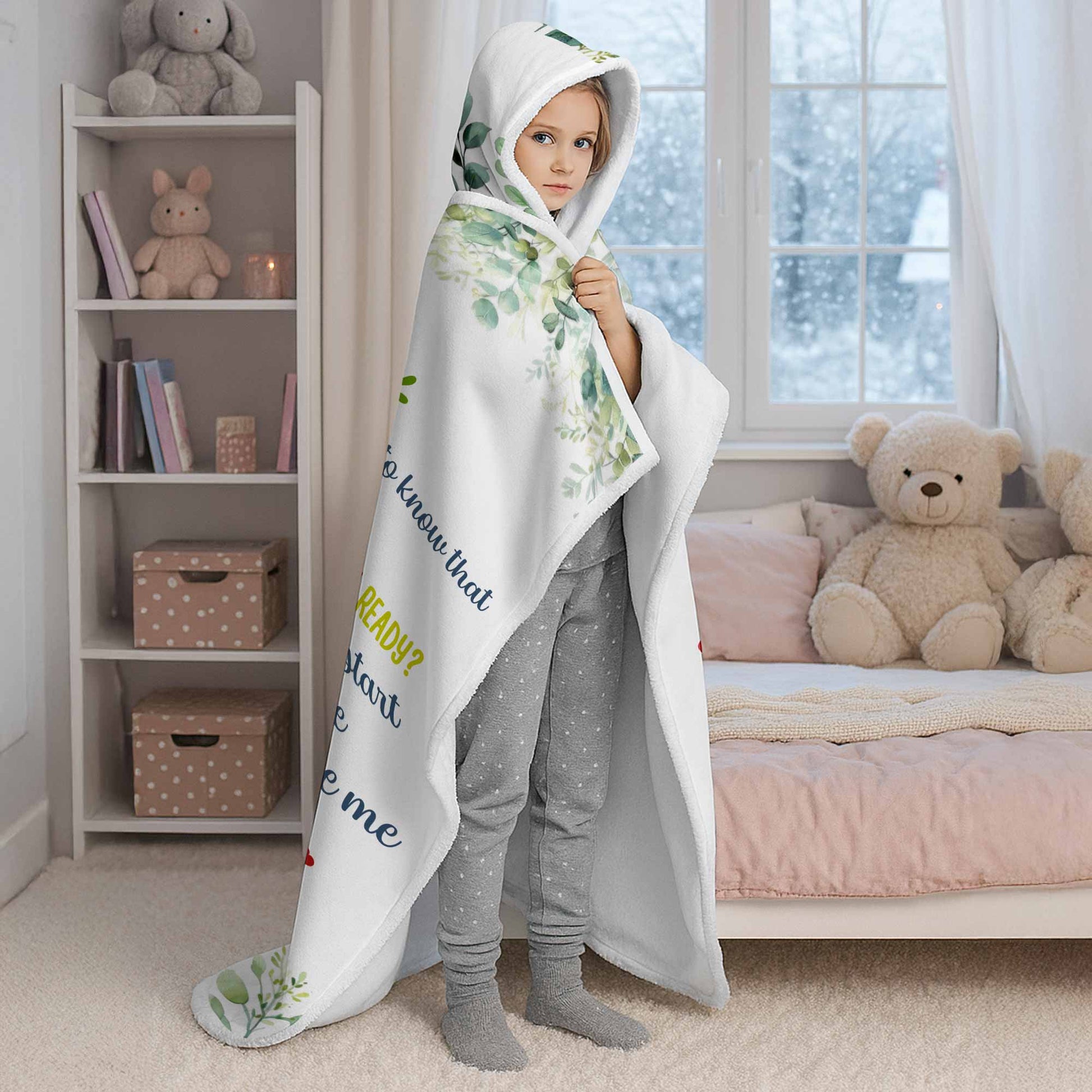 Hi Mommy & Daddy, Little Elephant With Hearts And Leaves