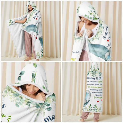 Hi Mommy & Daddy, Little Elephant With Hearts And Leaves