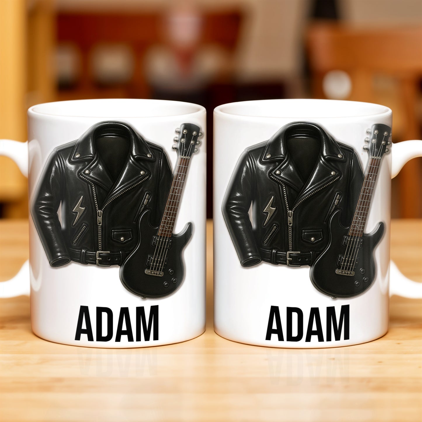 Personalized Leather Jacket and Guitar Design