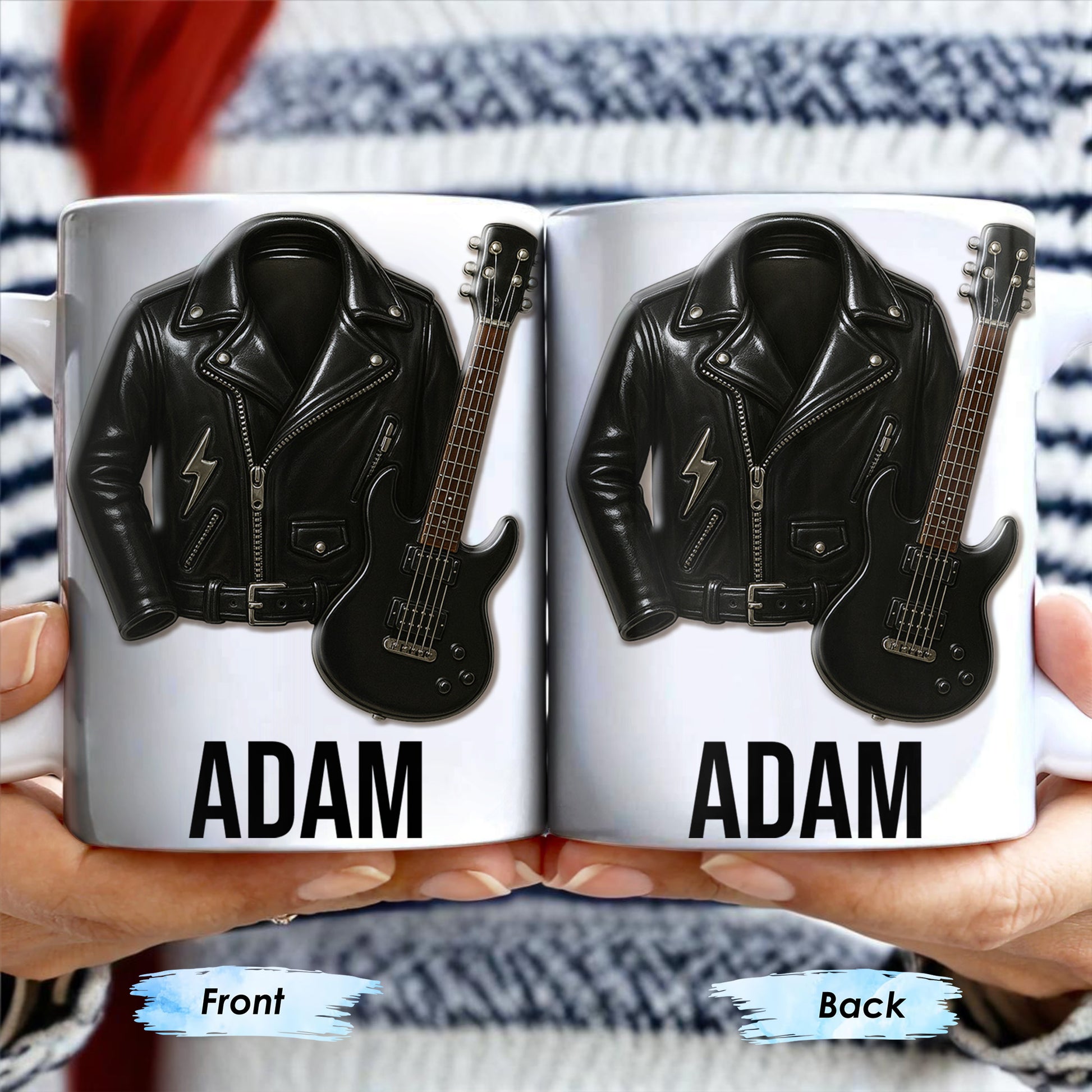 Personalized Leather Jacket and Guitar Design