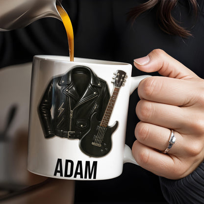 Personalized Leather Jacket and Guitar Design