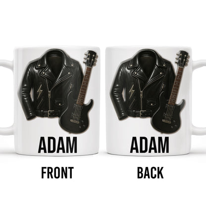 Personalized Leather Jacket and Guitar Design
