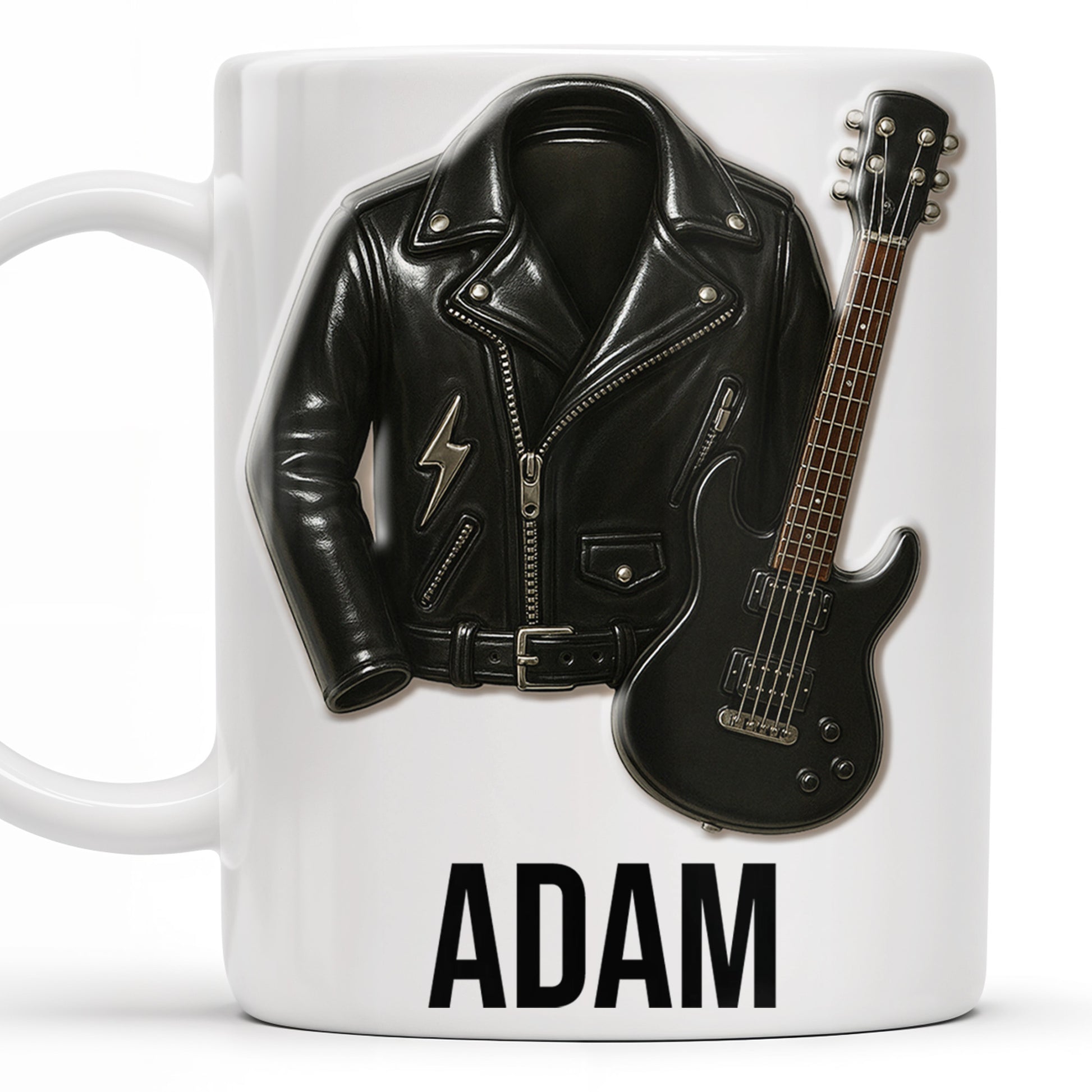 Personalized Leather Jacket and Guitar Design