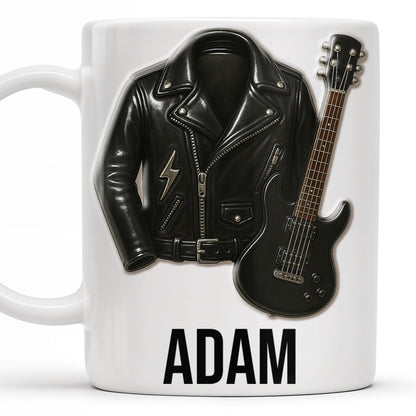Personalized Leather Jacket and Guitar Design