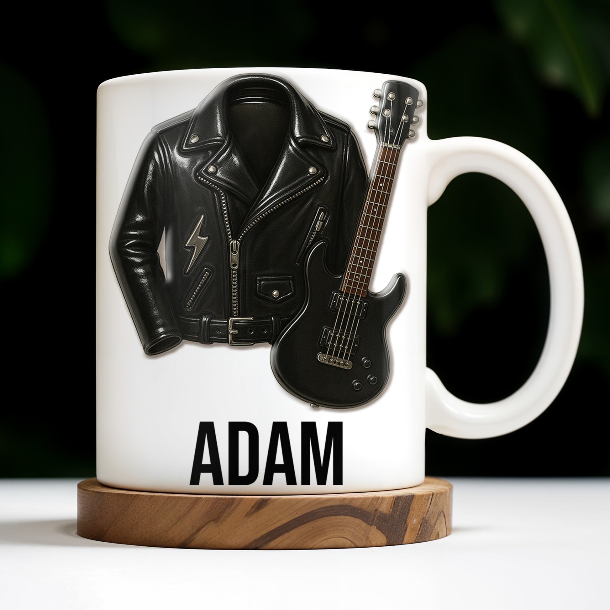 Personalized Leather Jacket and Guitar Design