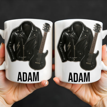 Personalized Leather Jacket and Guitar Design