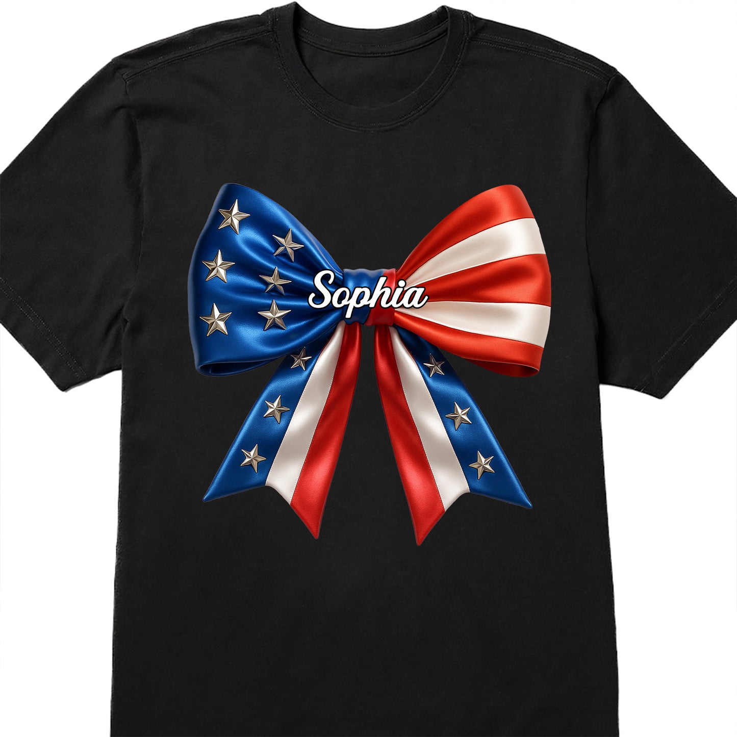 Show Your Patriotic Spirit, Customizable U.S. Flag Bow Design