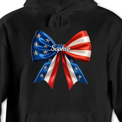 Show Your Patriotic Spirit, Customizable U.S. Flag Bow Design