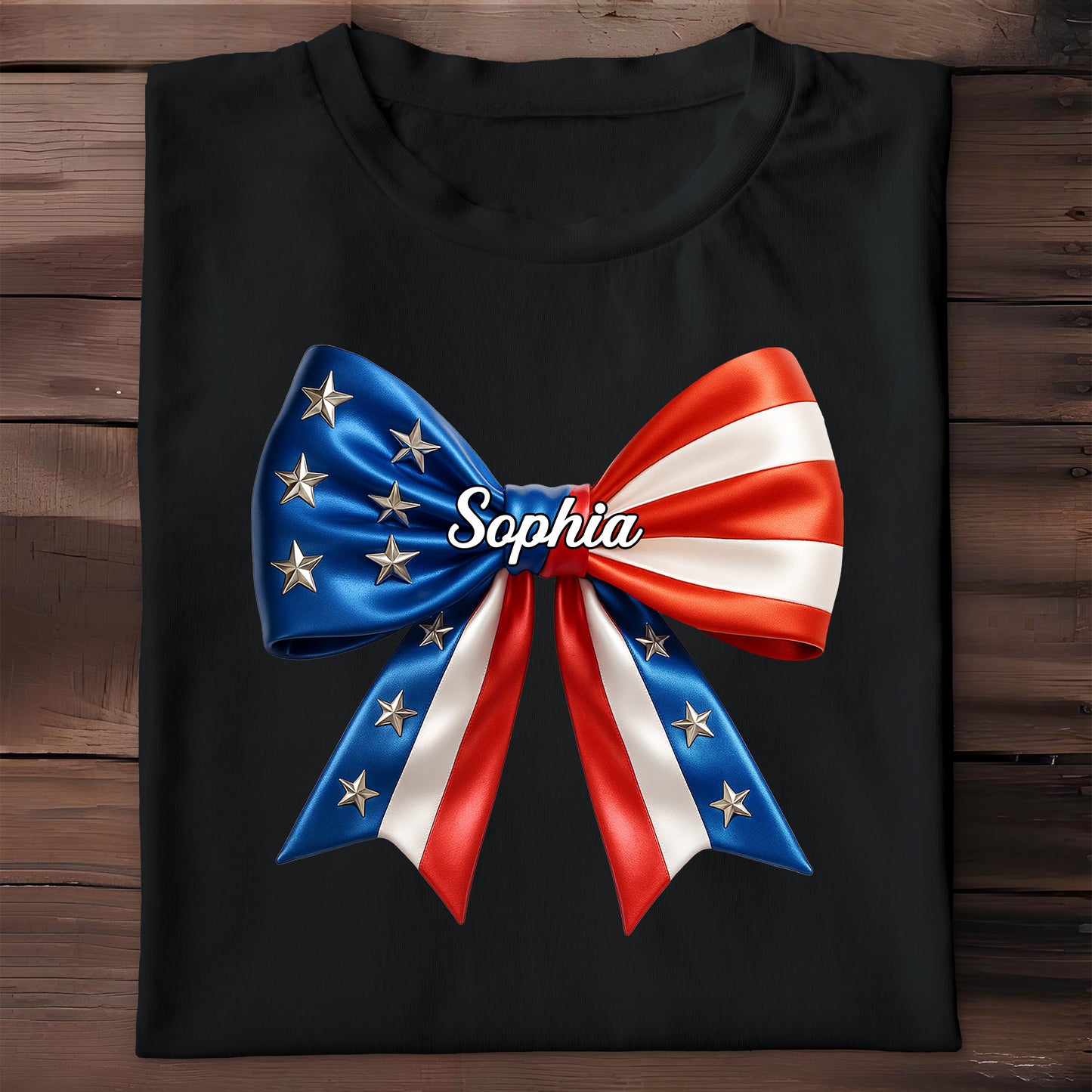 Show Your Patriotic Spirit, Customizable U.S. Flag Bow Design