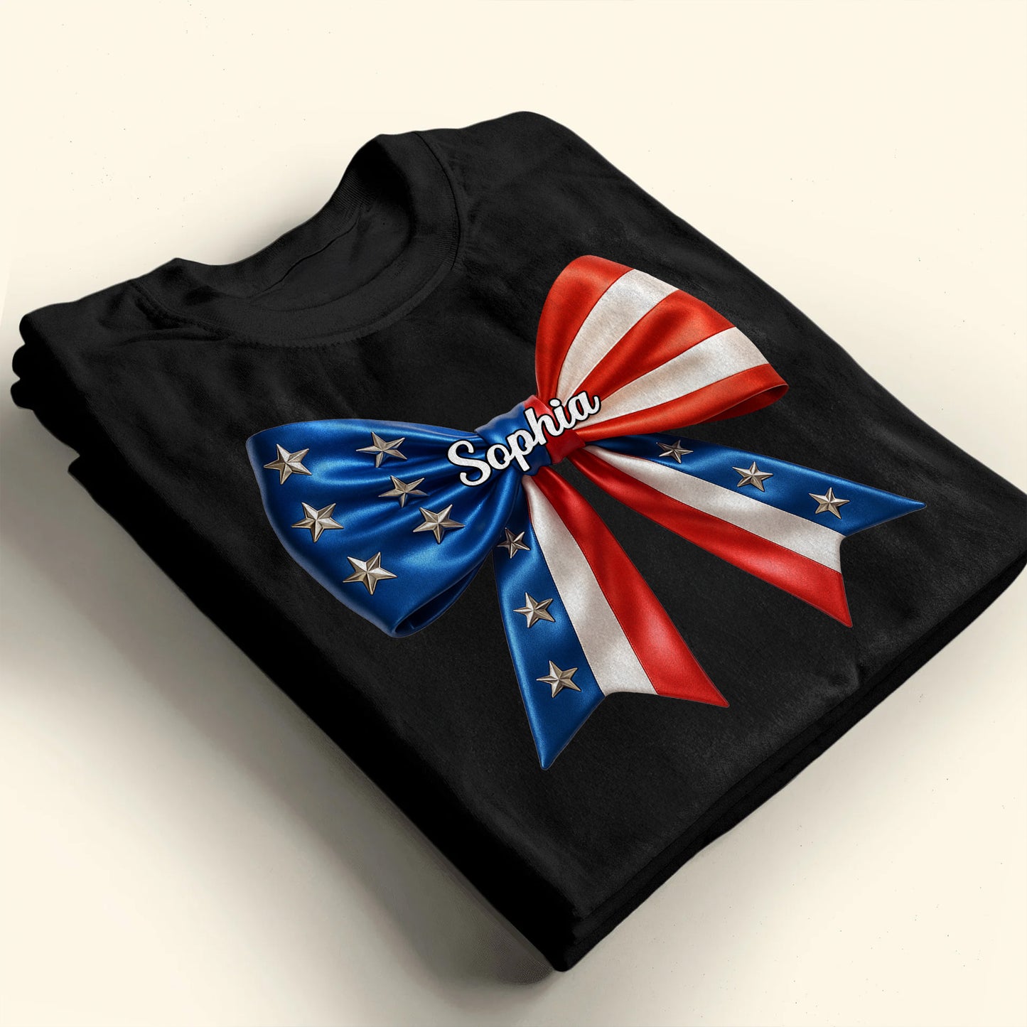 Show Your Patriotic Spirit, Customizable U.S. Flag Bow Design