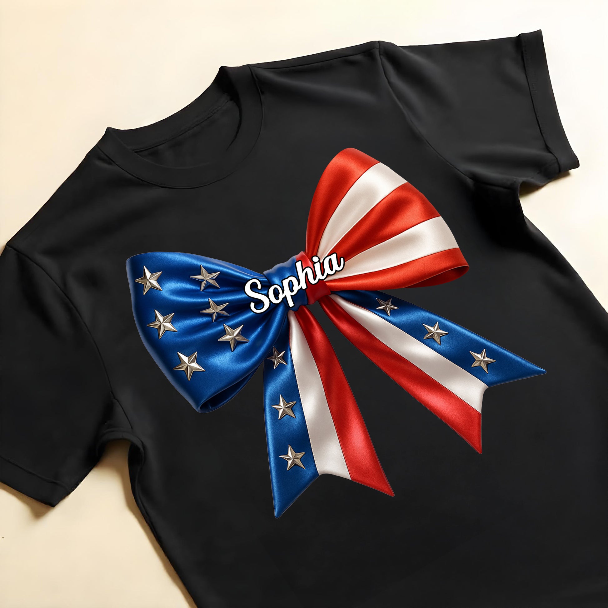 Show Your Patriotic Spirit, Customizable U.S. Flag Bow Design